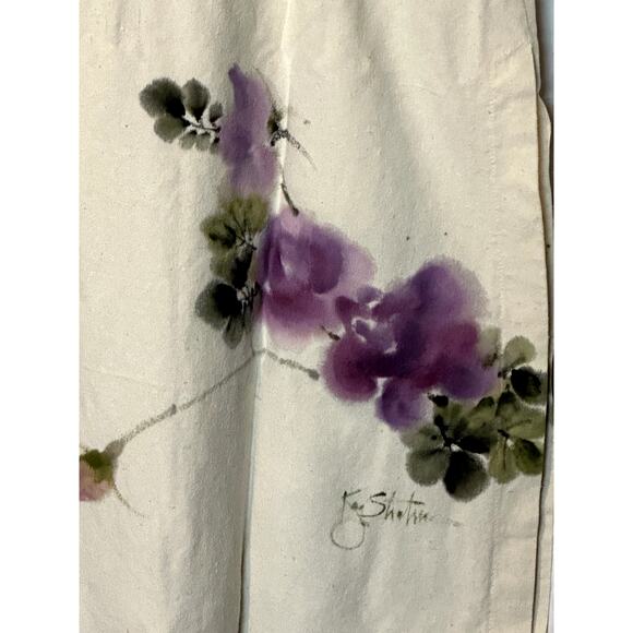 NWT One-of-a-Kind Oriental Painting by Kay Stratman "Singing Bird" 100% Silk - Picture 11 of 16